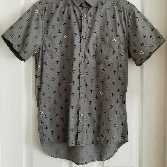 Sunday Work Clothes Anchor Gray Button Down Shirt - Picture 3 of 5